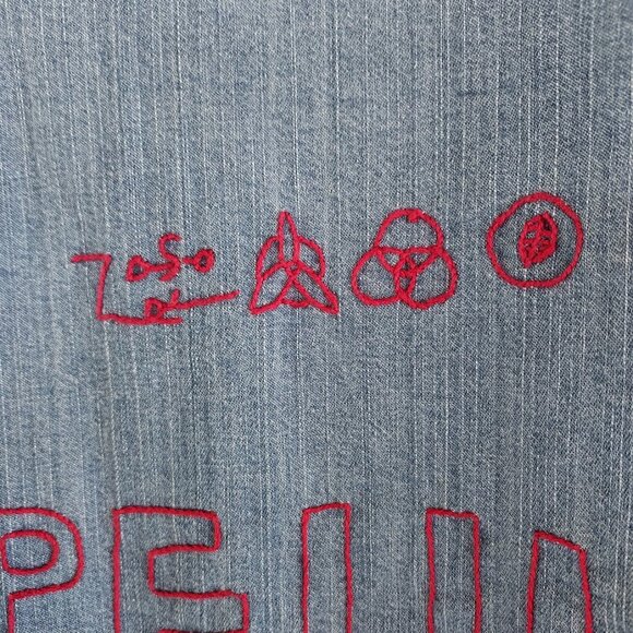 Led Zeppelin ZOSO Wrangler Indigo Shirt  with Hand embroidery oversized M - Picture 5 of 13